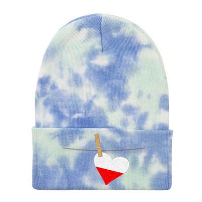 Heart Poland Flag Tie Dye 12in Knit Beanie