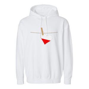 Heart Poland Flag Garment-Dyed Fleece Hoodie