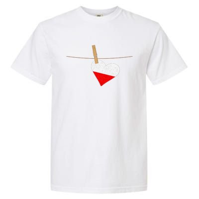 Heart Poland Flag Garment-Dyed Heavyweight T-Shirt