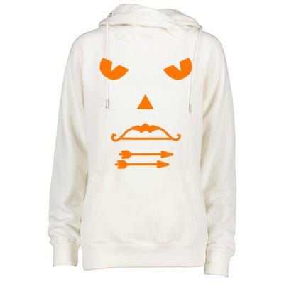 Halloween Pumpkin Face Recurve Bow Lovers Gift Archery Funny Gift Womens Funnel Neck Pullover Hood