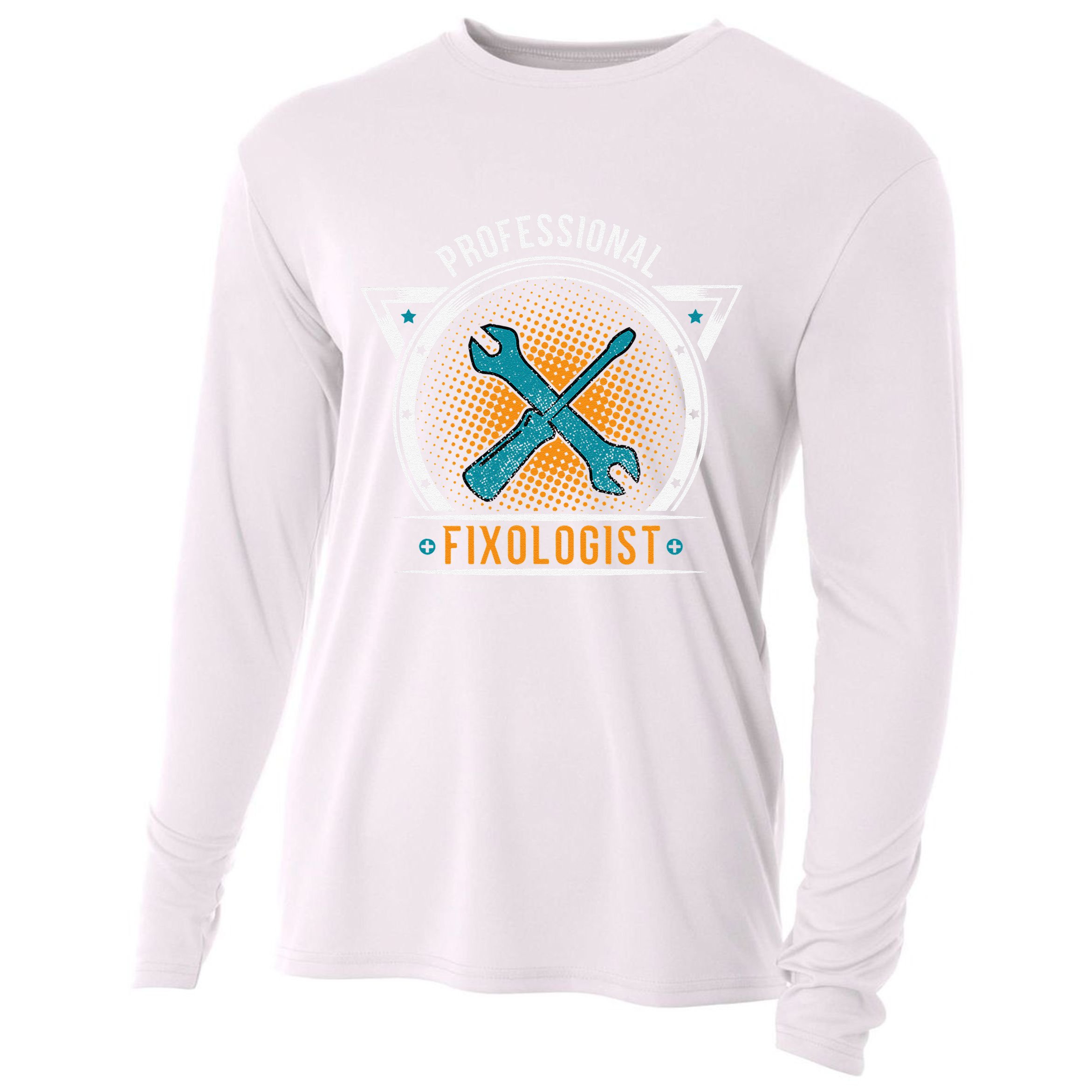 Handyman Professional Fixologist for Funny Repairman Team  Cooling Performance Long Sleeve Crew