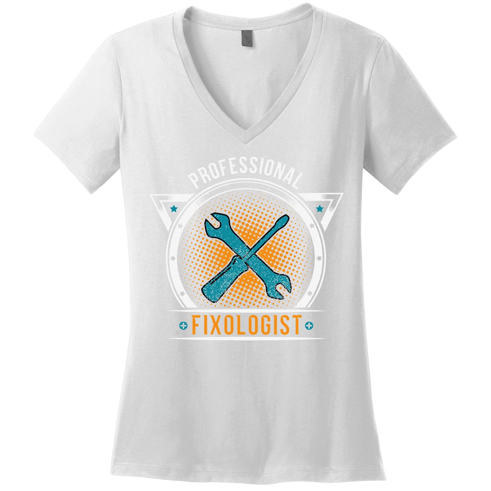 Handyman Professional Fixologist for Funny Repairman Team  Women's V-Neck T-Shirt
