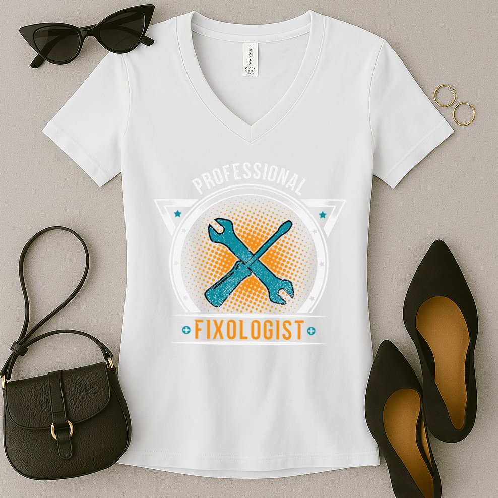 Handyman Professional Fixologist for Funny Repairman Team  Women's V-Neck T-Shirt