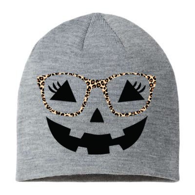 Halloween Pumpkin Face Eyelashes Leopard Glasses Halloween Sustainable Beanie