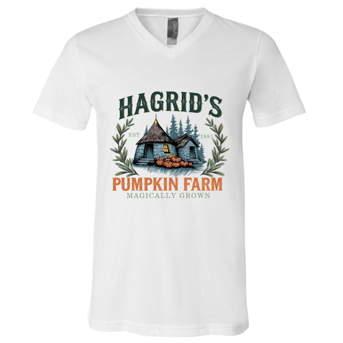 HagridS Pumpkin Farm Magically Grown Est 1981 V-Neck T-Shirt