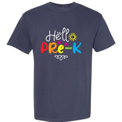 Hello Pre-K Fun Back to School Teacher Student Gift Garment-Dyed Heavyweight T-Shirt