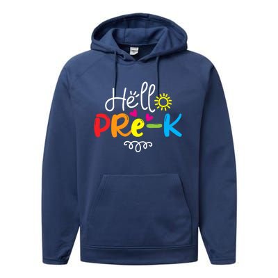 Hello Pre-K Fun Back to School Teacher Student Gift Performance Fleece Hoodie