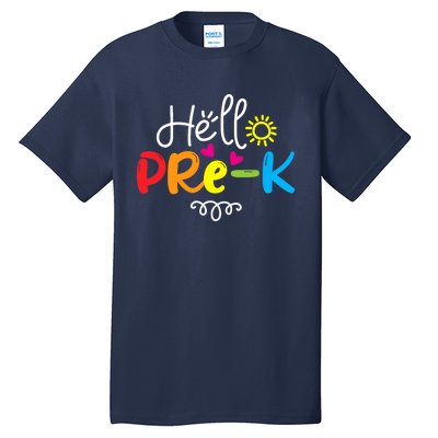 Hello Pre-K Fun Back to School Teacher Student Gift Tall T-Shirt