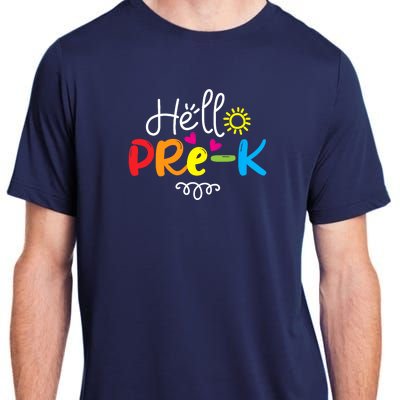 Hello Pre-K Fun Back to School Teacher Student Gift Adult ChromaSoft Performance T-Shirt