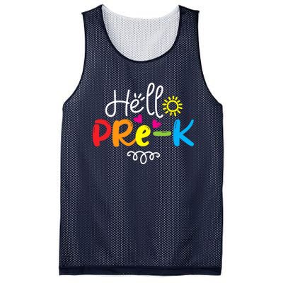 Hello Pre-K Fun Back to School Teacher Student Gift Mesh Reversible Basketball Jersey Tank