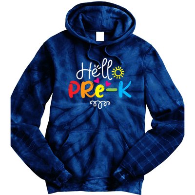 Hello Pre-K Fun Back to School Teacher Student Gift Tie Dye Hoodie