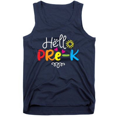 Hello Pre-K Fun Back to School Teacher Student Gift Tank Top