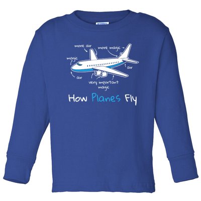 How Planes Fly Aerospace Engineering Design Aviation Gift Toddler Long Sleeve Shirt