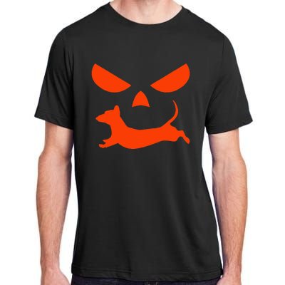 Halloween Pumpkin Face Dachshund Adult ChromaSoft Performance T-Shirt