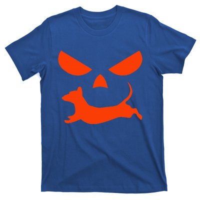 Halloween Pumpkin Face Dachshund T-Shirt