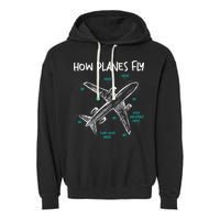 How Planes Fly Aerospace Engineer Aeronautical Engineering Garment-Dyed Fleece Hoodie