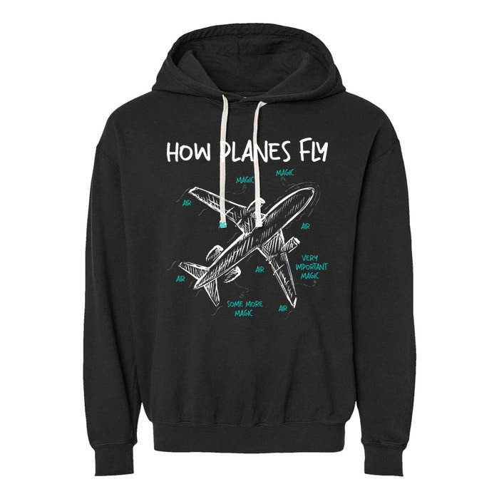 How Planes Fly Aerospace Engineer Aeronautical Engineering Garment-Dyed Fleece Hoodie