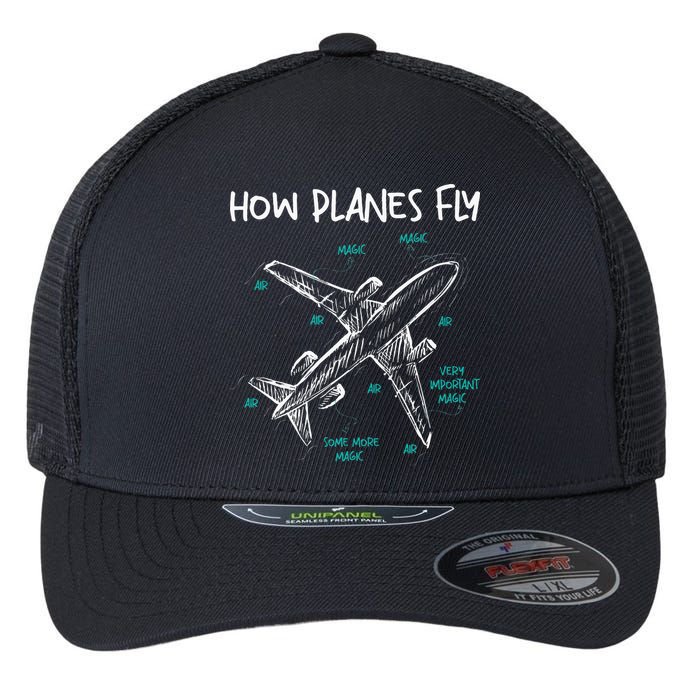 How Planes Fly Aerospace Engineer Aeronautical Engineering Flexfit Unipanel Trucker Cap