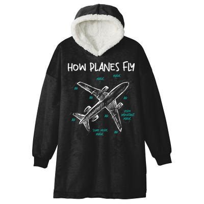 How Planes Fly Aerospace Engineer Aeronautical Engineering Hooded Wearable Blanket