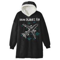 How Planes Fly Aerospace Engineer Aeronautical Engineering Hooded Wearable Blanket