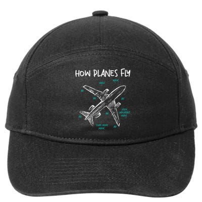 How Planes Fly Aerospace Engineer Aeronautical Engineering 7-Panel Snapback Hat