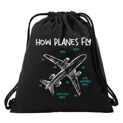 How Planes Fly Aerospace Engineer Aeronautical Engineering Drawstring Bag