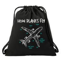 How Planes Fly Aerospace Engineer Aeronautical Engineering Drawstring Bag