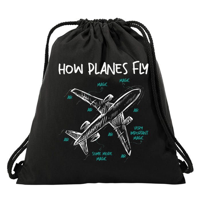How Planes Fly Aerospace Engineer Aeronautical Engineering Drawstring Bag