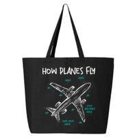 How Planes Fly Aerospace Engineer Aeronautical Engineering 25L Jumbo Tote