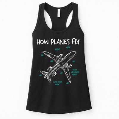 How Planes Fly Aerospace Engineer Aeronautical Engineering Womens Tank Top