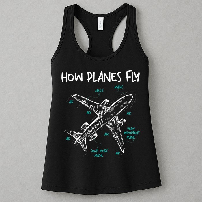 How Planes Fly Aerospace Engineer Aeronautical Engineering Womens Tank Top