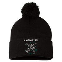 How Planes Fly Aerospace Engineer Aeronautical Engineering Pom Pom 12in Knit Beanie