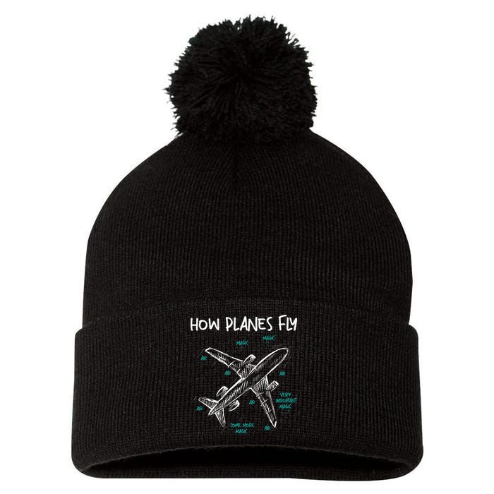 How Planes Fly Aerospace Engineer Aeronautical Engineering Pom Pom 12in Knit Beanie