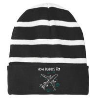 How Planes Fly Aerospace Engineer Aeronautical Engineering Striped Beanie with Solid Band