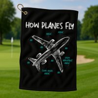 How Planes Fly Aerospace Engineer Aeronautical Engineering Golf Towel