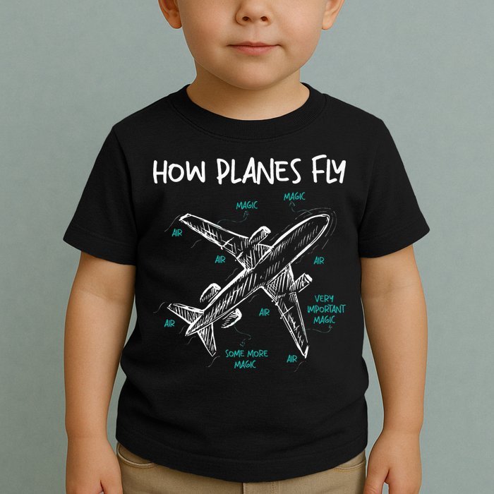 How Planes Fly Aerospace Engineer Aeronautical Engineering Toddler T-Shirt
