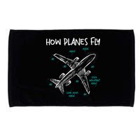 How Planes Fly Aerospace Engineer Aeronautical Engineering Microfiber Hand Towel