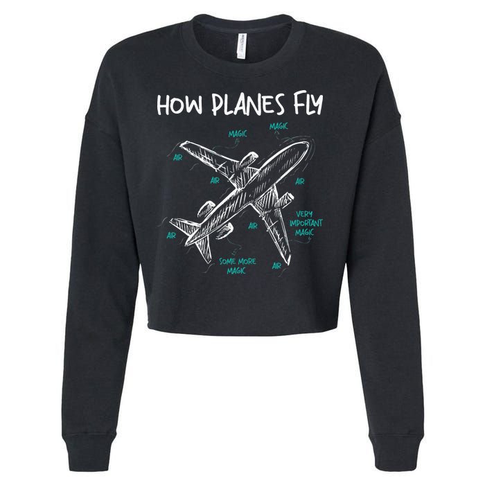 How Planes Fly Aerospace Engineer Aeronautical Engineering Cropped Pullover Crew