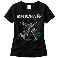 How Planes Fly Aerospace Engineer Aeronautical Engineering Womens T-Shirt