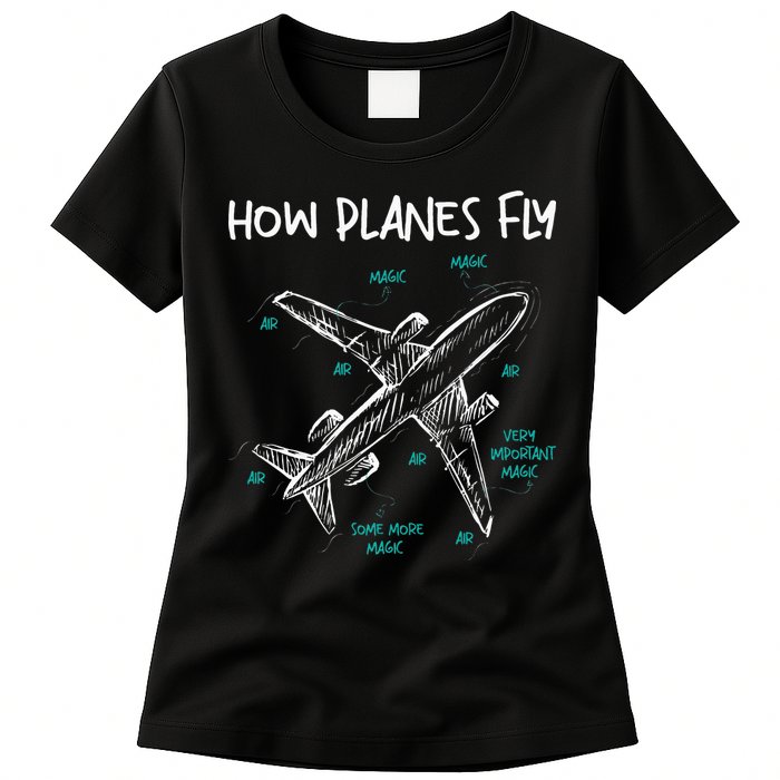 How Planes Fly Aerospace Engineer Aeronautical Engineering Womens T-Shirt