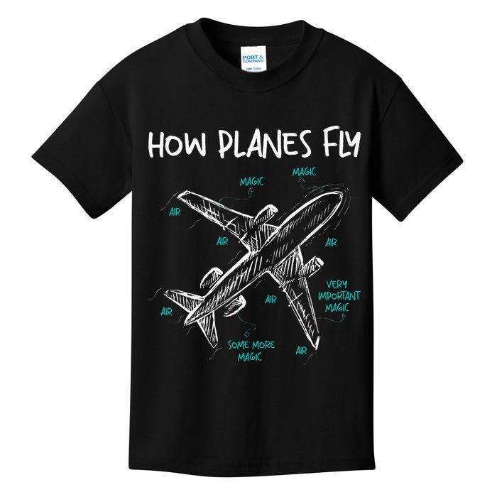 How Planes Fly Aerospace Engineer Aeronautical Engineering Kids T-Shirt