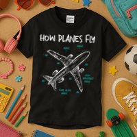 How Planes Fly Aerospace Engineer Aeronautical Engineering Kids T-Shirt