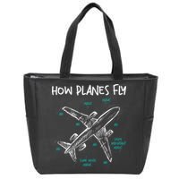 How Planes Fly Aerospace Engineer Aeronautical Engineering Zip Tote Bag