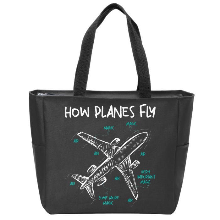 How Planes Fly Aerospace Engineer Aeronautical Engineering Zip Tote Bag