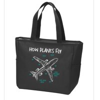 How Planes Fly Aerospace Engineer Aeronautical Engineering Zip Tote Bag