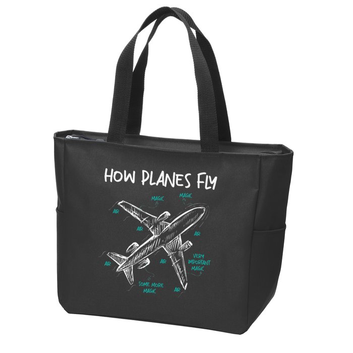 How Planes Fly Aerospace Engineer Aeronautical Engineering Zip Tote Bag