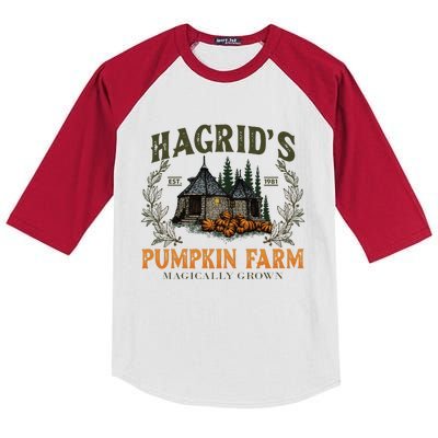 Hagrids Pumpkin Farm Magically Grown Cute Fall Gift Kids Colorblock Raglan Jersey