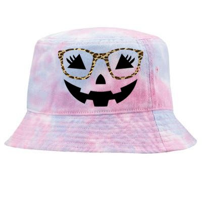 Halloween Pumpkin Face Eyelashes Leopard Glasses Halloween Tie-Dyed Bucket Hat