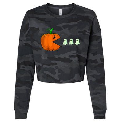 Halloween Pumpkin Funny Ghosts Boy Kid Wo  Cropped Pullover Crew