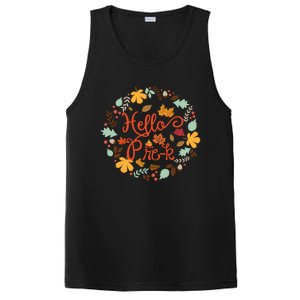 Hello Prek Fall Leaves Autumn Thanksgiving Teacher Student Cool Gift PosiCharge Competitor Tank